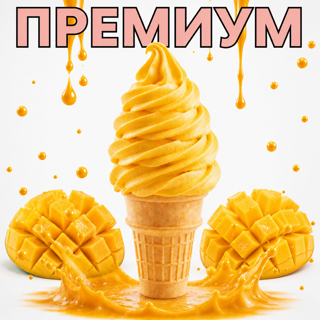 ПРЕМИУМ суха смес за мек сладолед МАНГО (2,5 кг.)